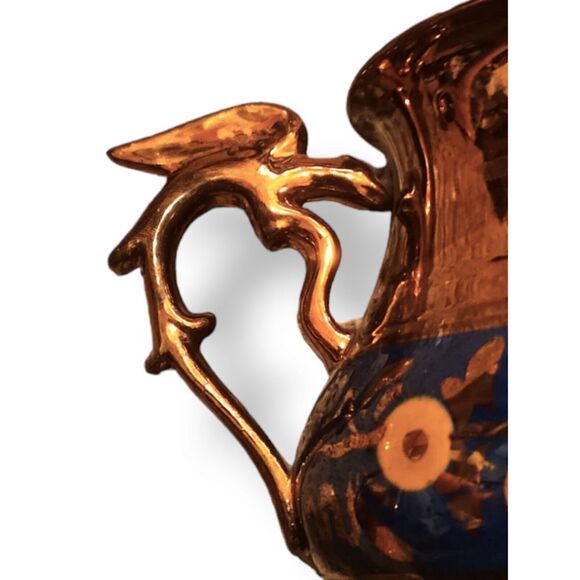 Vintage Copper Luster 5” Tea Kettle W/lid & 3.5" Cup Made In England - Picture 3 of 6